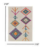 8? x 10? Ivory Boho Jewels Geometric Area Rug