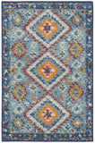 8? x 10? Blue and Multi Diamonds Area Rug