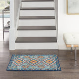 8? x 10? Blue and Multi Diamonds Area Rug