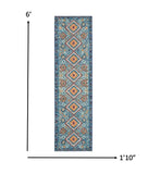 8? x 10? Blue and Multi Diamonds Area Rug