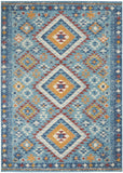 8? x 10? Blue and Multi Diamonds Area Rug