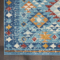 8? x 10? Blue and Multi Diamonds Area Rug