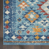 8? x 10? Blue and Multi Diamonds Area Rug