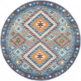 8? x 10? Blue and Multi Diamonds Area Rug
