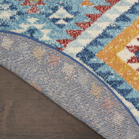 8? x 10? Blue and Multi Diamonds Area Rug