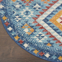 8? x 10? Blue and Multi Diamonds Area Rug
