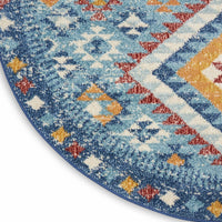 8? x 10? Blue and Multi Diamonds Area Rug