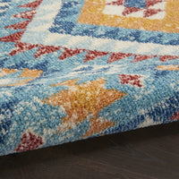 8? x 10? Blue and Multi Diamonds Area Rug
