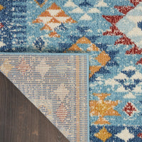 8? x 10? Blue and Multi Diamonds Area Rug