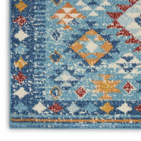 8? x 10? Blue and Multi Diamonds Area Rug