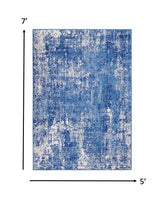 4? x 6? Blue and Ivory Abstract Splash Area Rug