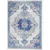 5? x 7? Ivory and Blue Medallion Area Rug