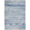 5? x 7? Ivory and Blue Distressed Area Rug