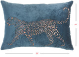 Bold Teal Leopard Lumbar Pillow