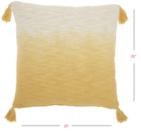 Yellow Ombre Tasseled Throw Pillow