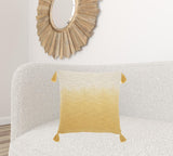 Yellow Ombre Tasseled Throw Pillow