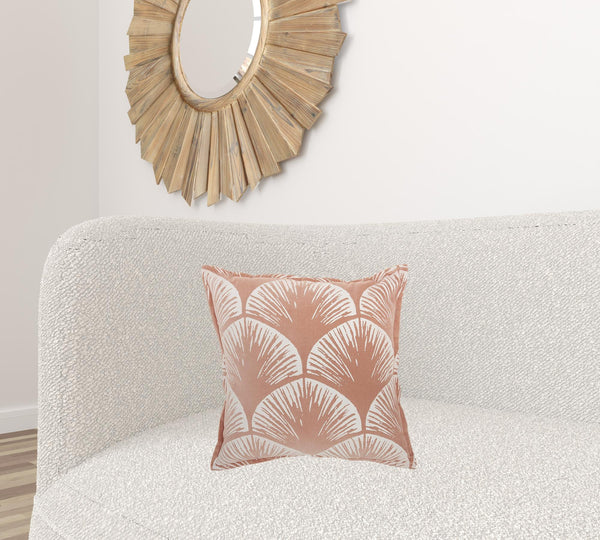 Coral and Ivory Scales Pattern Throw Pillow