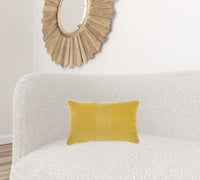 Yellow Lumbar Pillow with Center Pattern