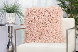 20" Pale PInk Shaggy Beads Square Throw Pillow