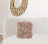 20" Pale PInk Shaggy Beads Square Throw Pillow