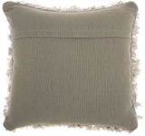 Soft Light Grey Shag Accent Pillow