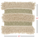 Sage Diamond Patterned Throw Pillow