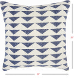 Navy Blue and Ivory Triangles Throw Pillow