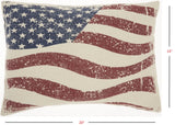 Vintage Americana Distressed Flag Lumbar Pillow