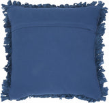 Loose Luscious Shag Dark Blue Throw Pillow