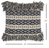 Navy and Ivory Textured Throw Pillow