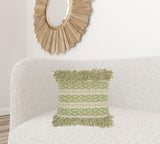 Sage and Ivory Textured Throw Pillow