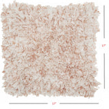 Shaggy Chic Blush and Ivory Throw Pillow