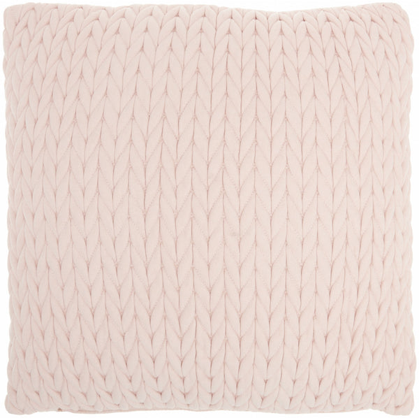 Blush Pink Chunky Braid Throw Pillow