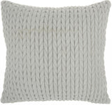 Light Gray Chunky Braid Throw Pillow