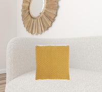 Mustard Yellow Chunky Braid Throw Pillow