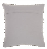 Light Gray Textured Dots and Stripes Throw Pillow