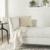 Ivory Textured Diamonds Throw Pillow