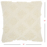 Ivory Textured Diamonds Throw Pillow