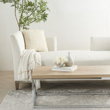 Ivory Textured Broken Stripes Throw Pillow