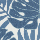 Blue and Ivory Tropical Leaves Throw Pillow