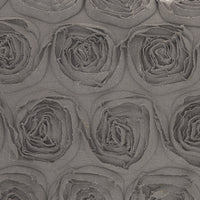 Dark Gray Embossed Rose Lumbar Pillow