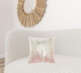 Pink Sequined Ombre Throw Pillow