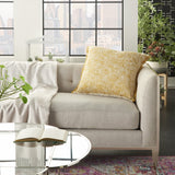 Mustard and Ivory Abstract Pattern Throw Pillow