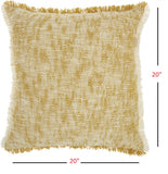 Mustard and Ivory Abstract Pattern Throw Pillow