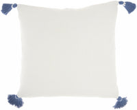 Boho Blue Cotton Accent Throw Pillow