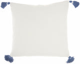 Boho Blue Cotton Accent Throw Pillow