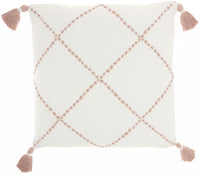 Boho Blush Pink Cotton Accent Throw Pillow