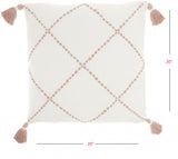 Boho Blush Pink Cotton Accent Throw Pillow