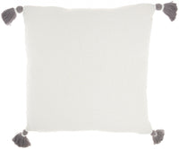 Boho Grey Cotton Accent Throw Pillow