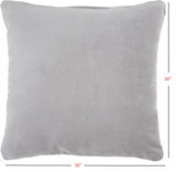 Gray Velvet Modern Throw Pillow